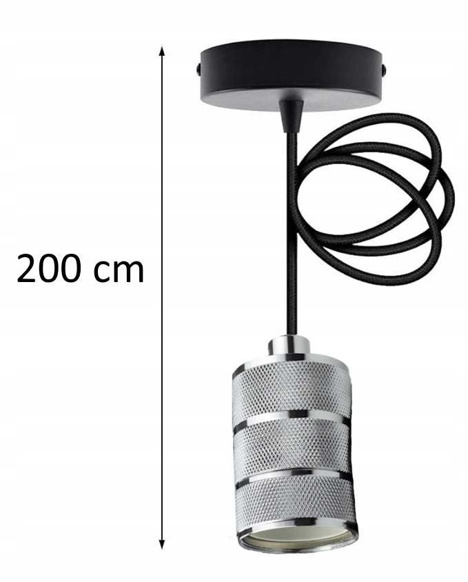 Oprawa Sufitowa Wisząca Zwis 2M E27 60W Chrom