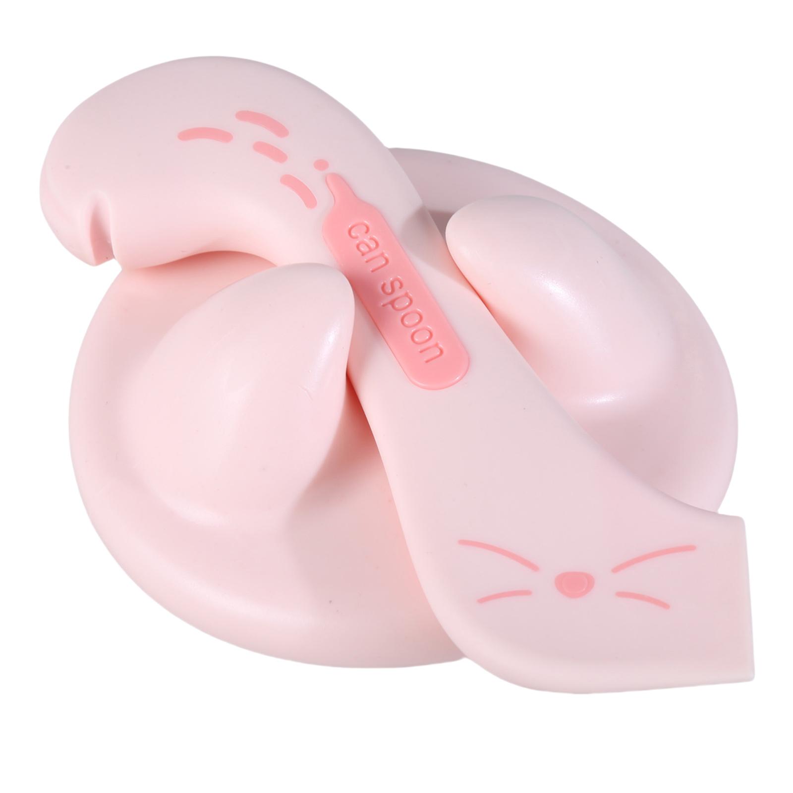 

Cat Can Lid for Cat Dog Pet Canning Cover Spoon for Wet Food Tin Top TPE Can Covers Keep Fresh Lid Stirring Spoon розовый