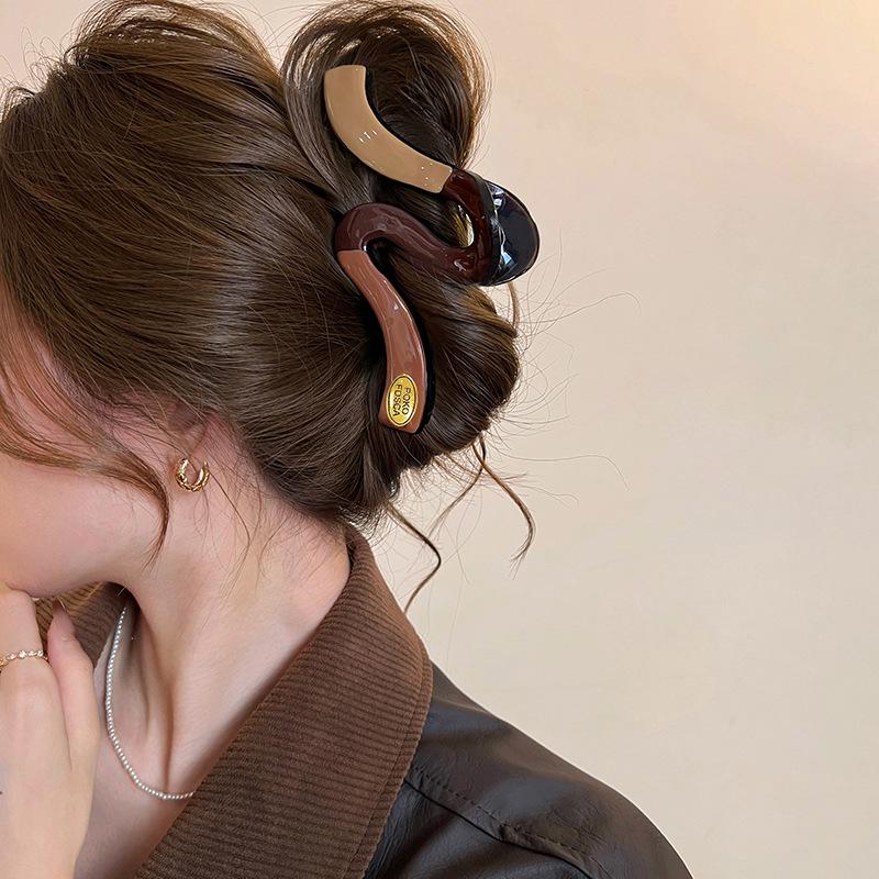 Korean Retro Large Claw Clip for Thick Hair - High-End Updo Hair Claw Clip 2025