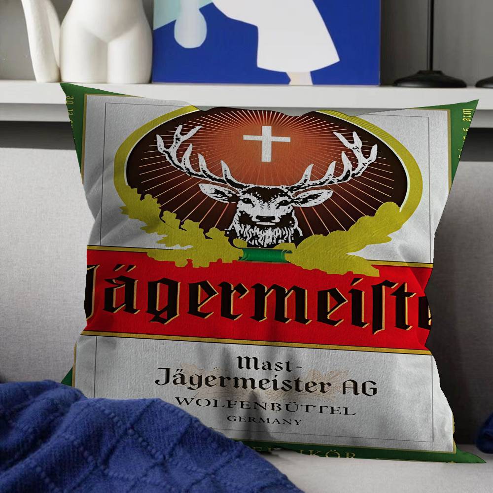 

Classic Jagermeister Tin Sign Bar Pub Cushion Cover Decorative Pillow Sofa Home Decor case pillow cases 12x12Inch
