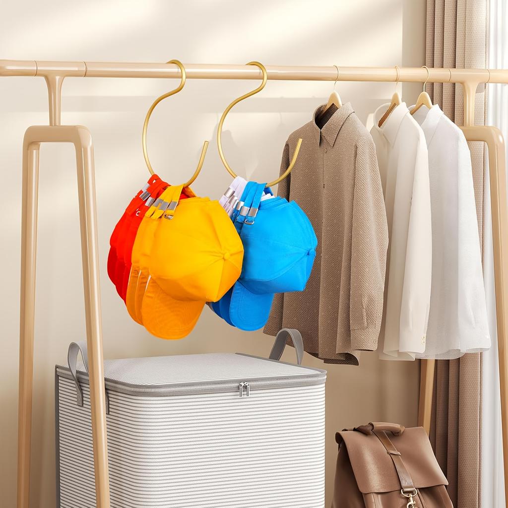 Premium Cap Rack, Wall-Mounted Hat Rack, Hat Hangers for Closet Space Saving,Sturdy Cap Organizer, Aluminum Hat Organizer Holder
