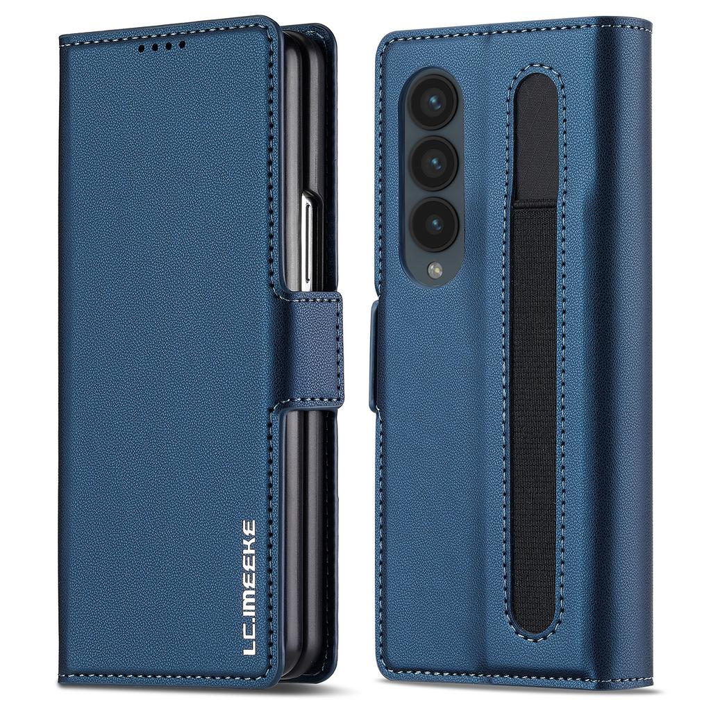 LC.IMEEKE L1 For Samsung Galaxy Z Fold4 5G Stand Case Texture PU Leather Wallet Phone Cover