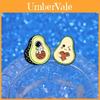 Adorable Cartoon Avocado Series Green Badge Cute Cat Astronaut Heart Shaped Metal Brooch