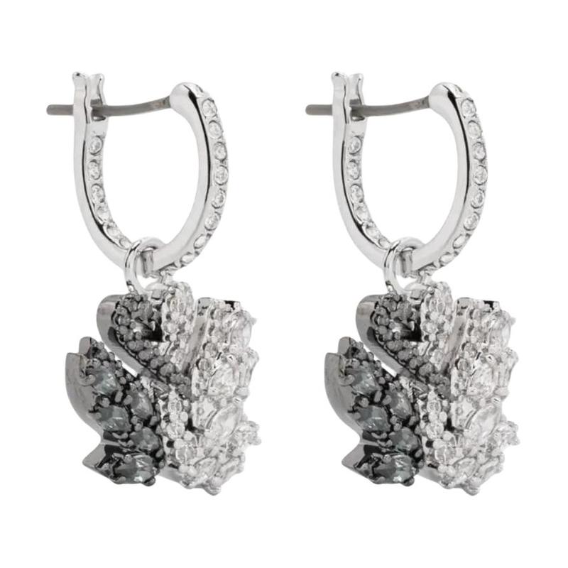 Swarovski Swan Inlaid Design Earrings Women s Silver 5705728