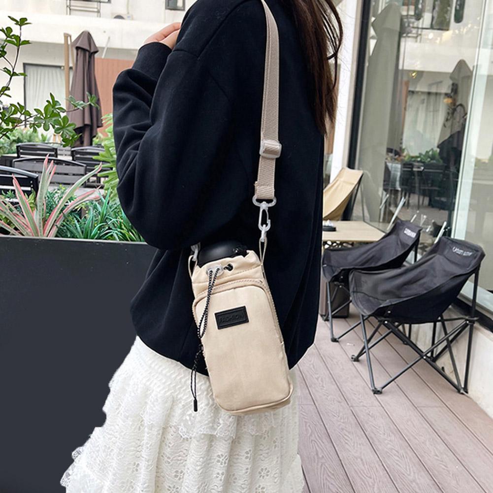 High-end Shoulder Strap Water Bottle Carrier Bag Front Opening Bottle Holder Adjustable Large P S7E6