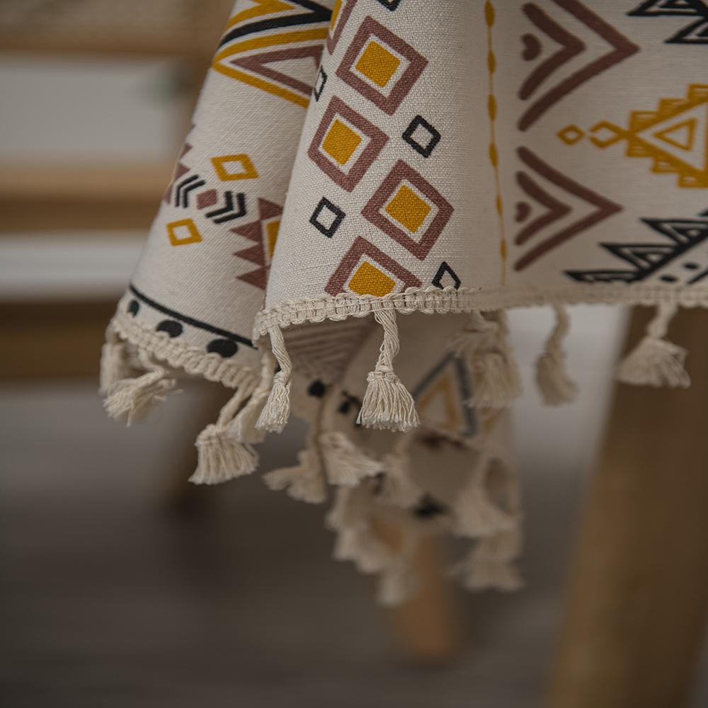 Toalha de mesa boêmia Toalha de mesa resistente a óleo e água Toalha de mesa de jantar Toalha de mesa para acampamento e festa de casamento