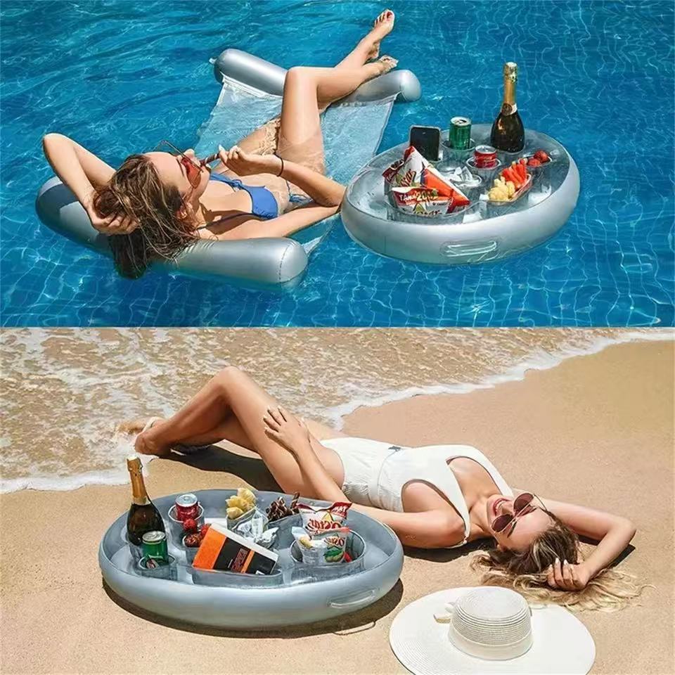 Summer water inflatable eight hole cup holder floating tray pool party drinks Fruit beer fresh ice bar