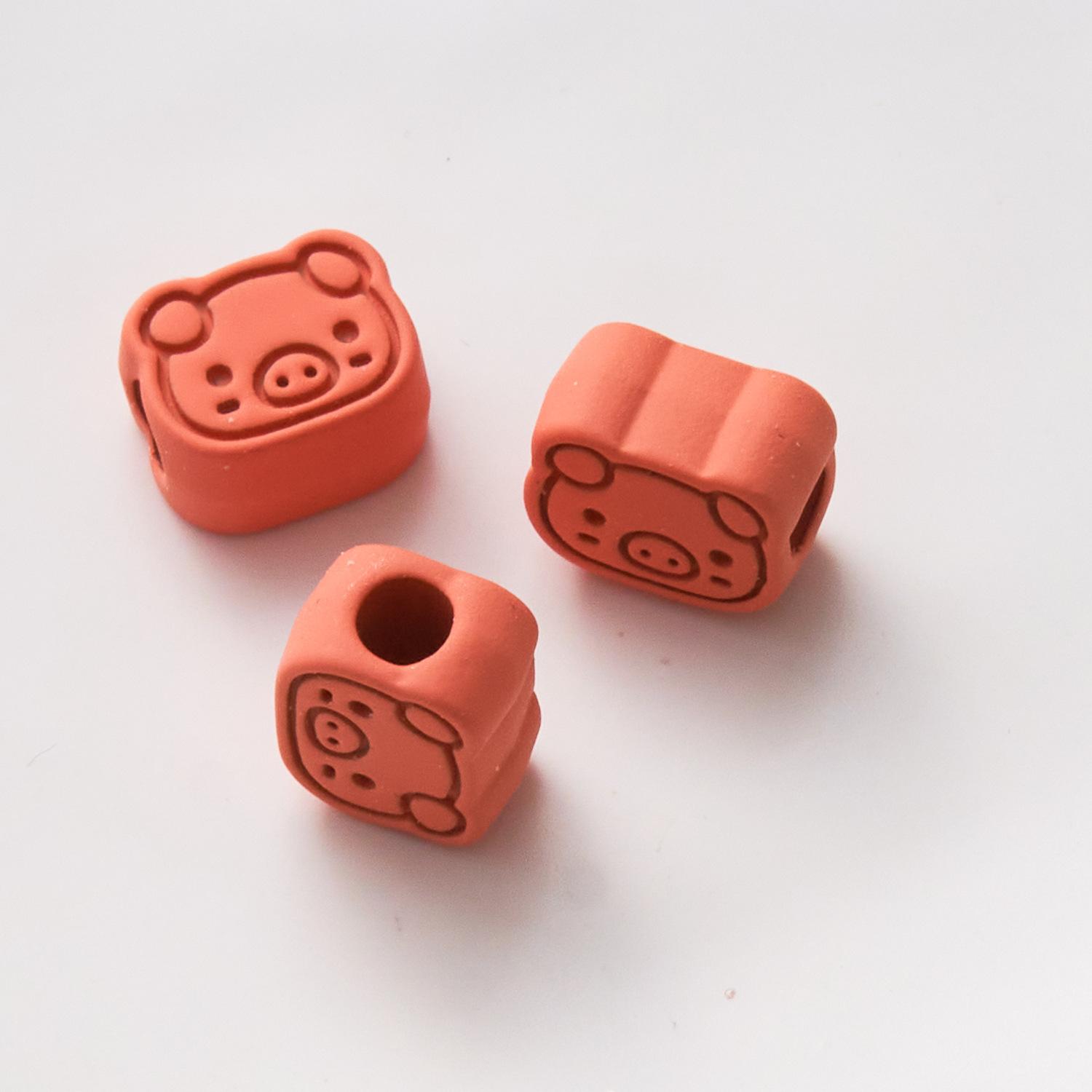 

Творческий браслет из 5 предметов с прямым отверстием из сплава, брелок для ключей, бусины, аксессуары для бусин, сделай сам, украшения ручной работы, поросенок, бисерные аксессуары оранжевый