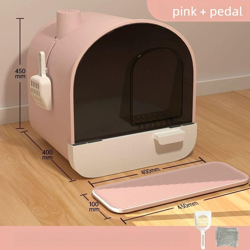 

Cat Sandbox Oversized Deodorant Cat Toilet Drawer Basin Sand Leakage Pedal Sand-proof Odor Isolation Cat Bedpans Clean Products розовый