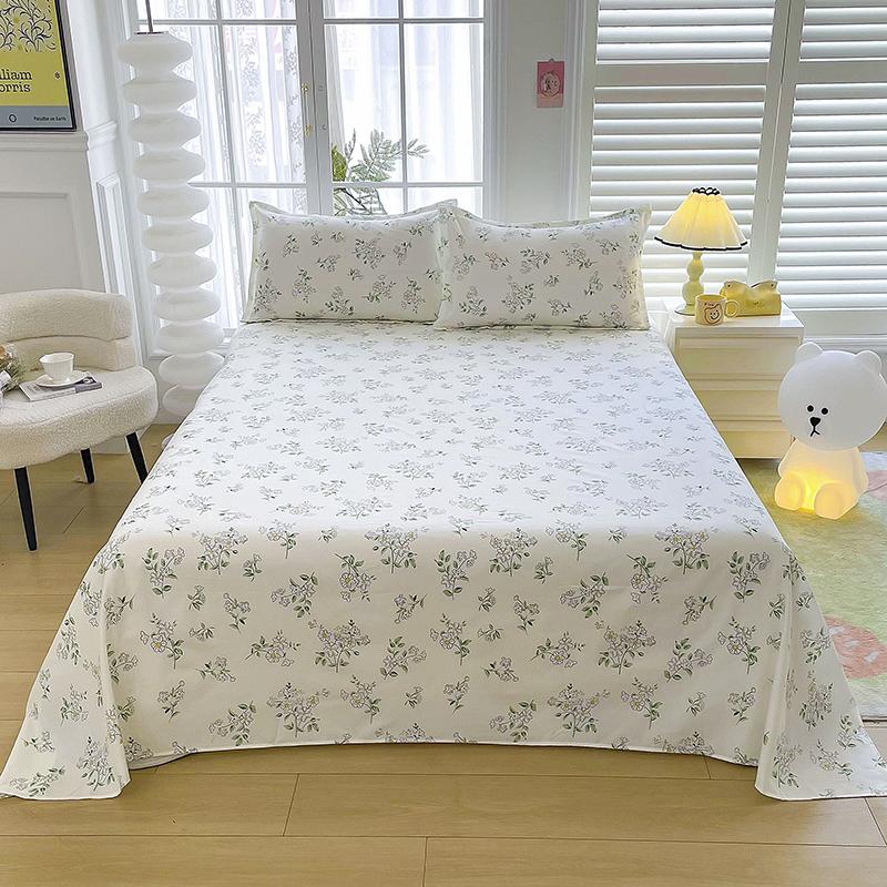 Flower Printed Flat Bed Sheets for Double Bed Single/Queen/King Reactive Printed Top Sheets for Beds sabanas cama Bed Linen