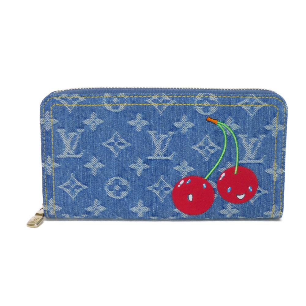 

Used LVx™ Zippy Wallet (12564) M23161 7940 by Takashi Murakami, LV logo, flower, cherry, RFID, unused monogram denim