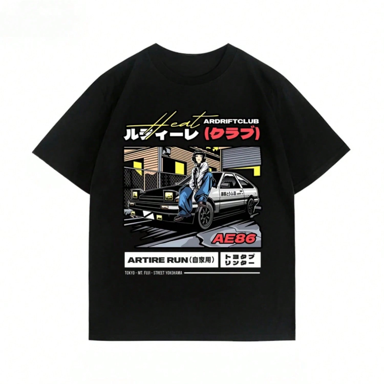 JDM Японский Модифицированный Автомобиль AE86 INS Графическая Футболка Мужская Одежда Впитывающая Пот Дышащая Мужская И Женская Мотоциклетная Рубашка S разноцветный