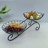 2 Tier Fruit Basket Bowl Metal Wire Holder, Party Minimalist Space Saving Wrought Iron