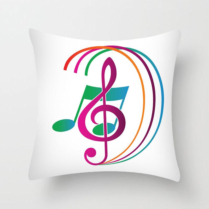 Cartoon Music Bedroom Sofa Home Car Peach Skin Pillowcase Creative Printing