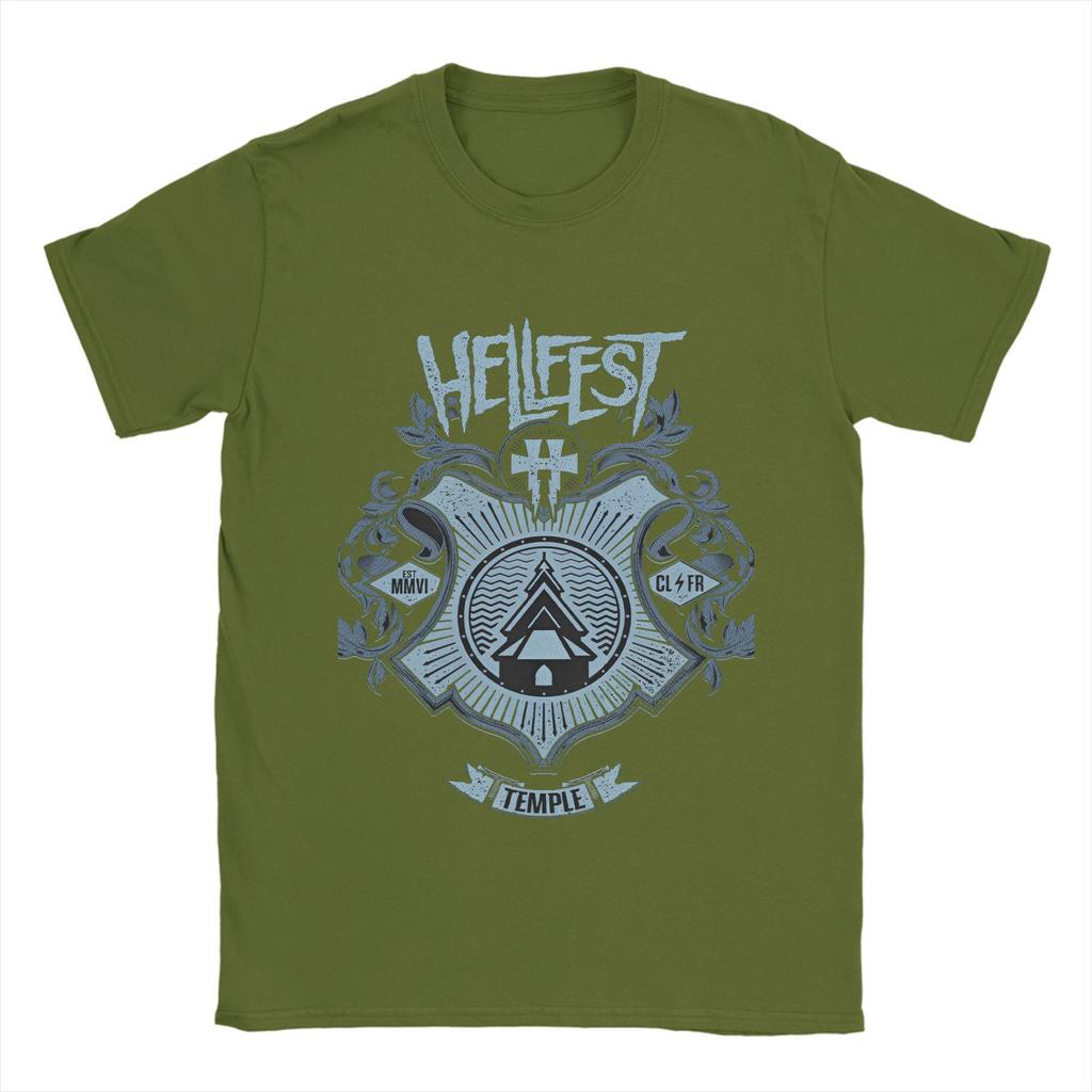 Hellfest Heavy Metal Music   100 Cotton T-Shirt For Man Summer  Classic T-Shirts O Neck Hippie Tees Oversized Pattern Tops