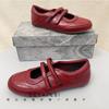 Pumps for Women Retro Red Interior Height Increasing French Mary Jane Shoes for Women's 2025 New Belt Buckle Ballet Single Shoes