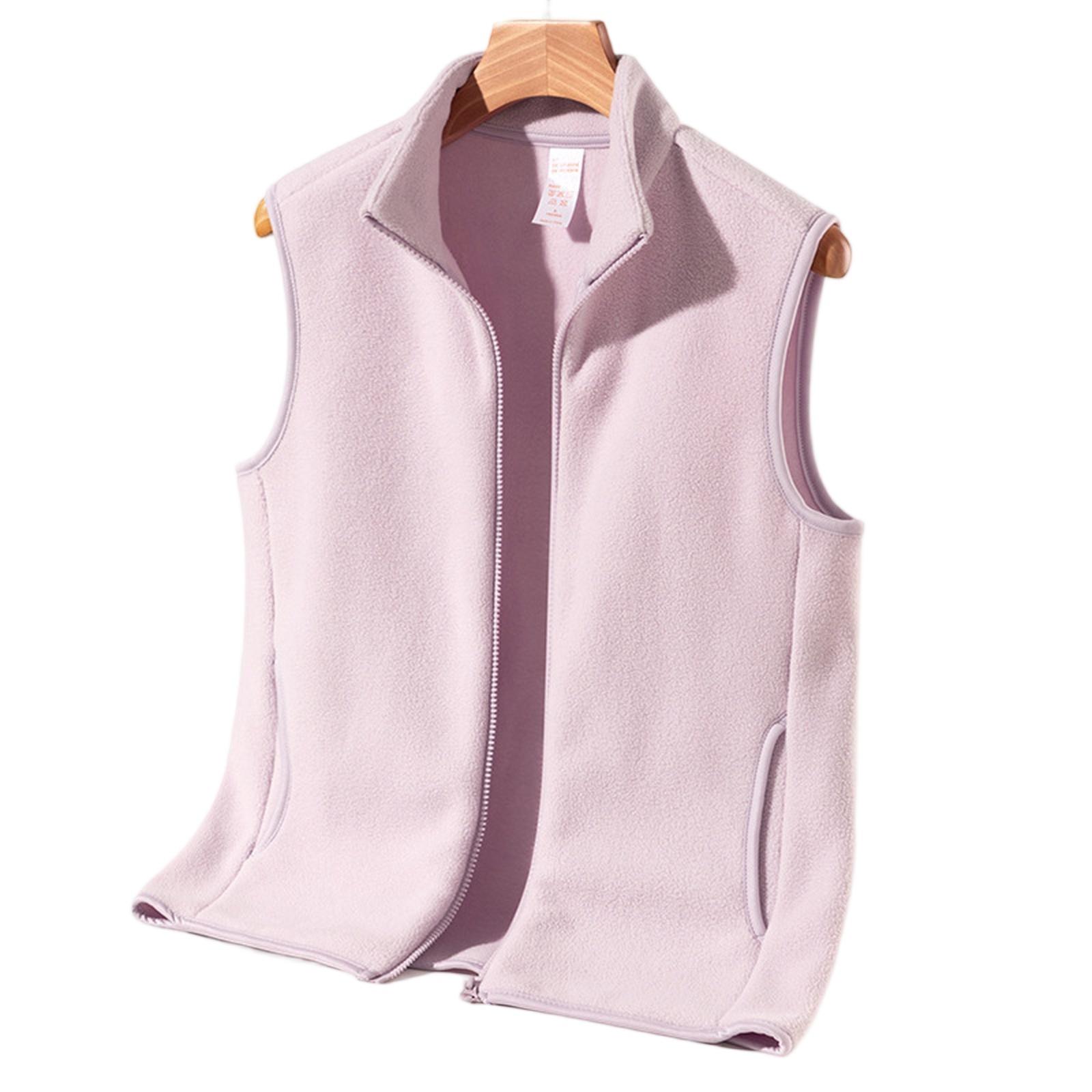 

Winter Light Luxury Fashion Fleece Fleece Waistcoat Men Sleeveless Vest Jacket Casual Solid Color Jacket L фіолетовий