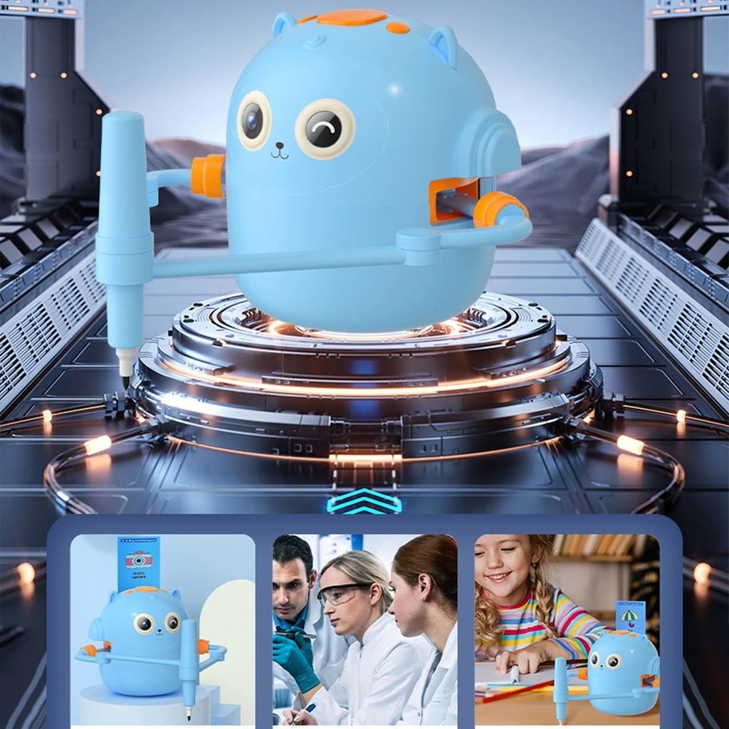 Intelligenter Zeichenroboter für Kinder, Lernroboter-Spielzeug zum interaktiven Malen, mit zwei Stiften, 100 Lernwortkarten, für Kinder 5 6 7 8 9