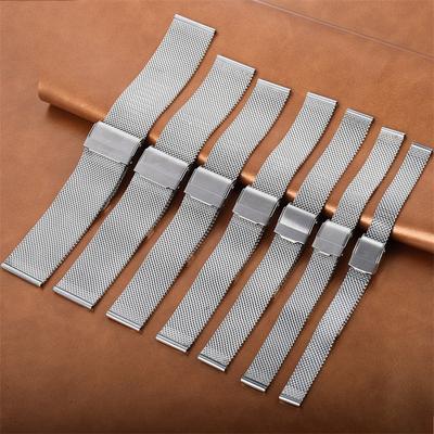 10mm-24mm 304 roostevabast terasest rihm Milan punutud metallist terasest rihm topeltpandlaga kellarihm