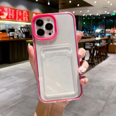 Luxury Soft Card Bag Phone Case For iPhone 11 14 13 12 Pro Max X XS Max XR 7 8 Plus SE Transparent Bumper Cover