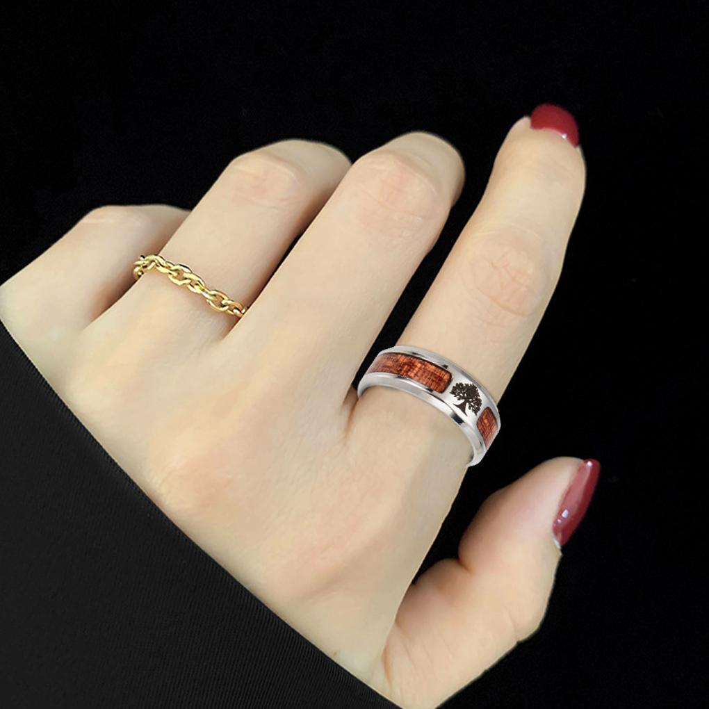 Unisex Bang Men Girls Wife Stainless Steel Father Couple Art Jewelry Hand Women Vintage Gift Ring Wedding Anniversary