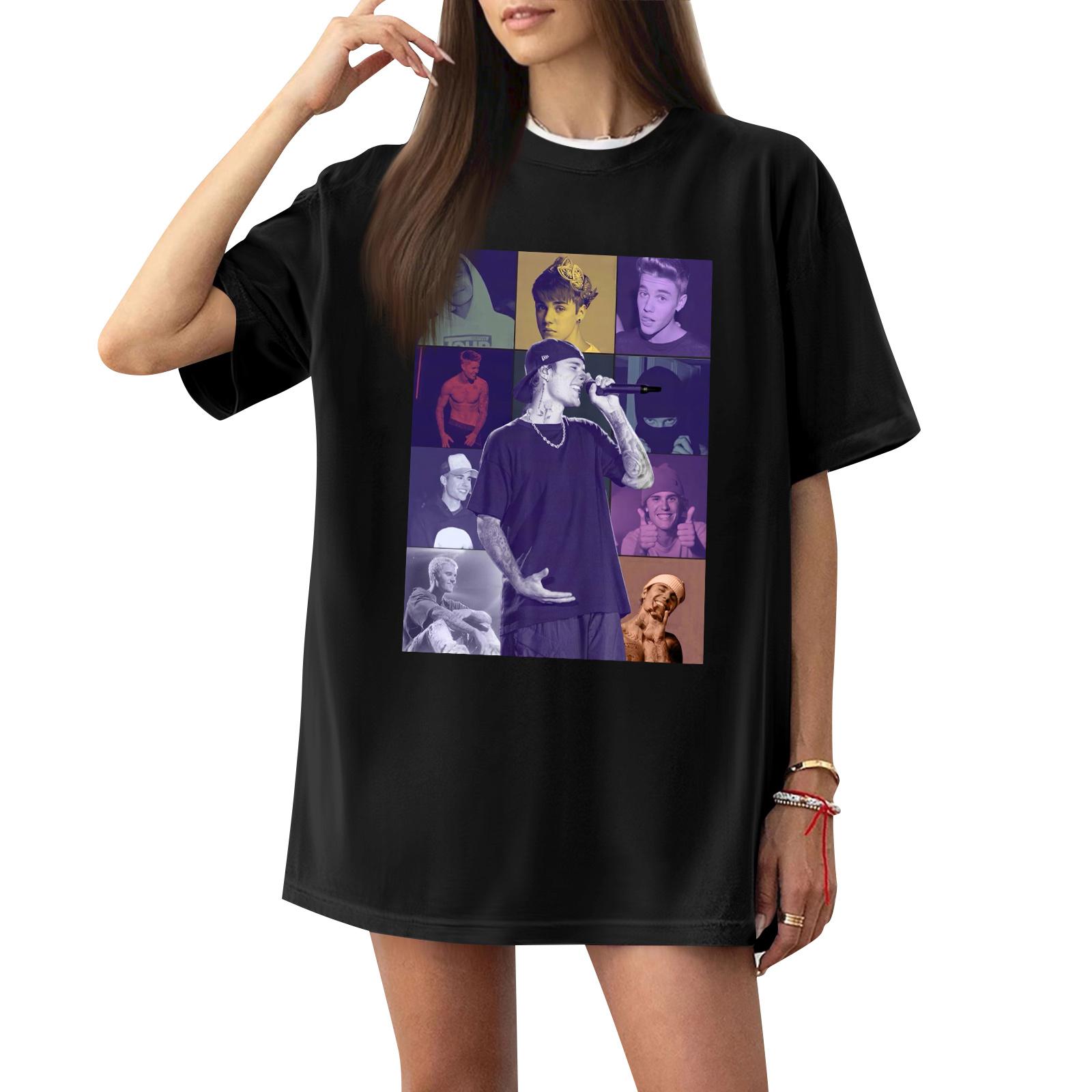 

Women s Casual Short Sleeve T-Shirt with Graphic Print Loose Fit Crew Neck Comfortable Lightweight Top for Everyday Wear L чёрный