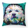 Creative watercolor colored dog design Digital printing short plush pillow covers for car sofa office cushion cover home goods