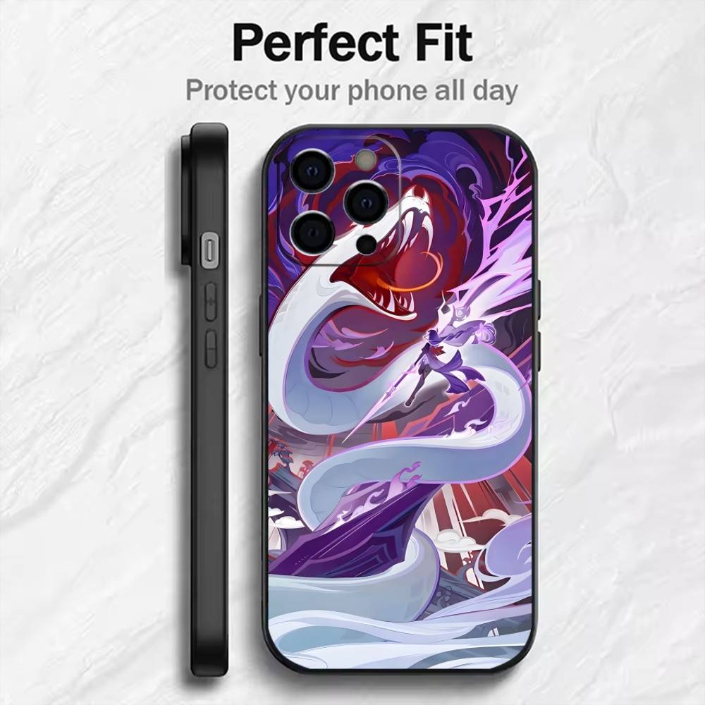 

Genius Invokation G-Genshin TCG Phone Case For iPhone17,16,15,14,13,12 Plus,Max Soft Silicone Black Cover iPhone15plus