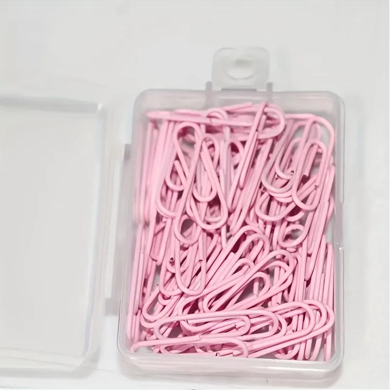 50pcs Paper Clip Metal Clips Memo Clip Bookmarks Stationery Office Accessories Card Decoration Document Data Storage Paper Clips