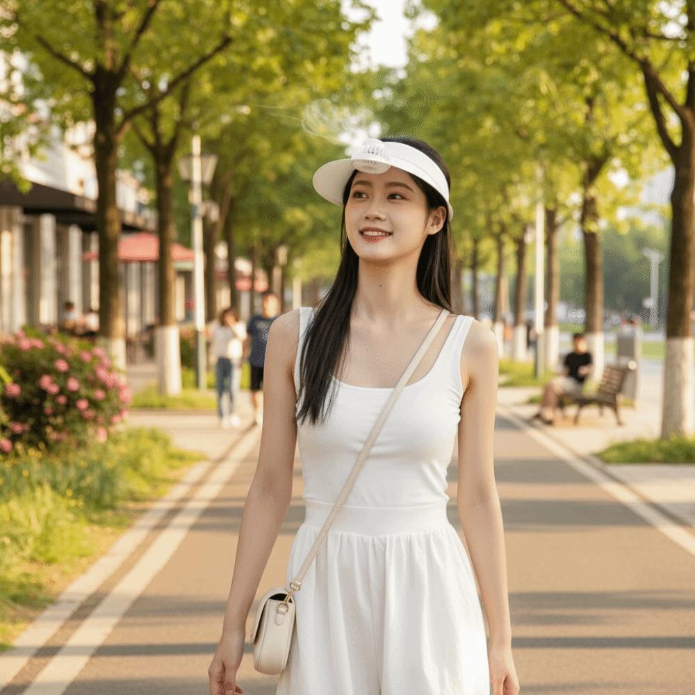 Built-in Fan Empty Top Cap Three Temp Settings Sun Hats New Cooling Fan Hat Sports Events