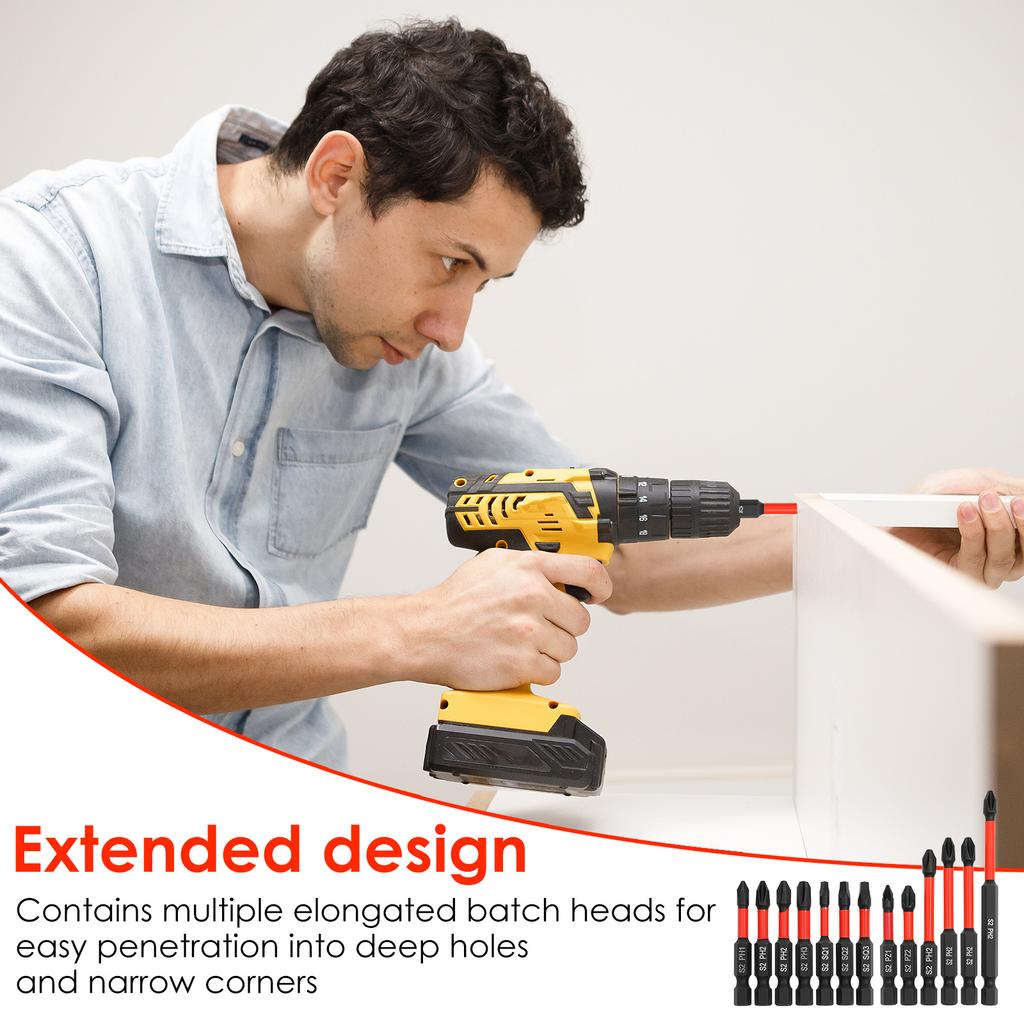 1 Set Impact Hex Head Allen Wrench Drill Bit Set 1/4 inch Screwdriver Bit Chrome Vanadium Steel Magnetic Screw Extension Adapter