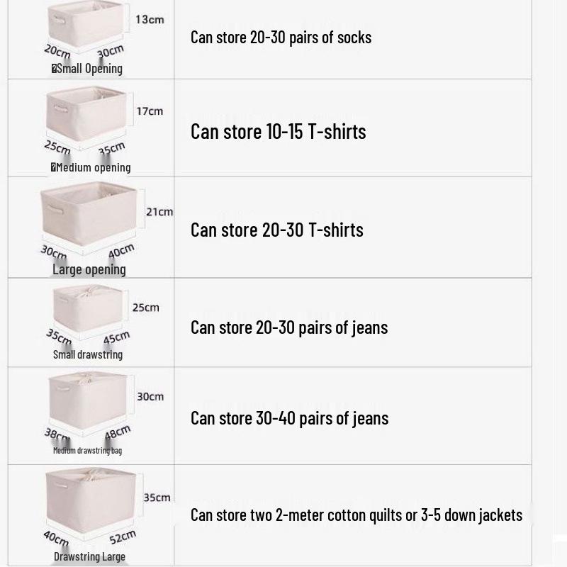 Medium Linen Fabric Storage Box for Underwear and Toys Organization