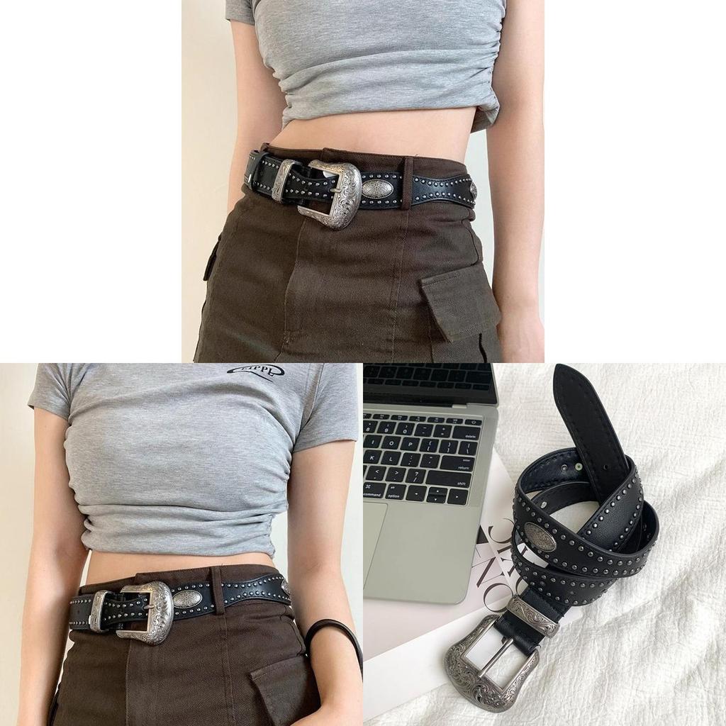 Punk Style Metal Belt With Rivets For Fashionable Women Summer Accessory