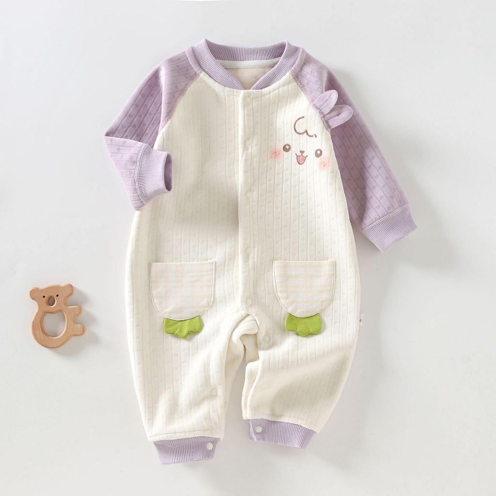 Comfortable Fleece Baby Jumpsuit - Warm Infant & Toddler Base Layer for Autumn/Winter