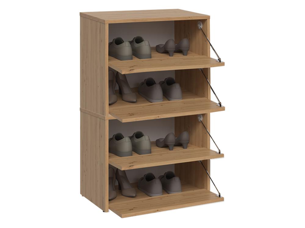 Shoe Cabinet Modo Shoes X2 Double 4 Shelves Artisan Oak Shelving For Home Office
