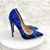 Hot Selling Sexy Leopard Print Suede High Heels Blue Black Gradient Suede 12CM Slim High Heels Women's High Heels D Sma