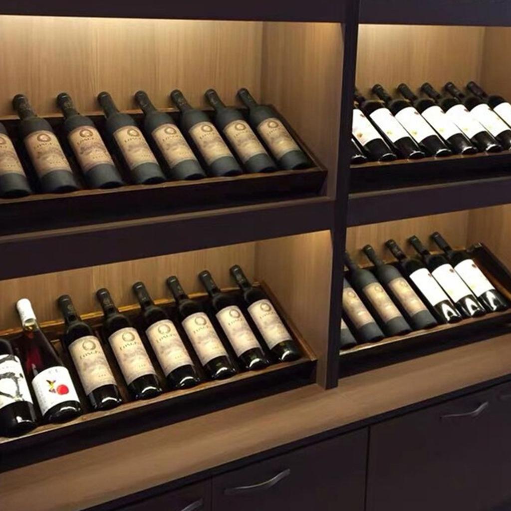 Solid Wood Wine Bottle Display Shelf Vintage Home Decor Living Room Bar Cabinet Storage Organizer Wine Storage Rack