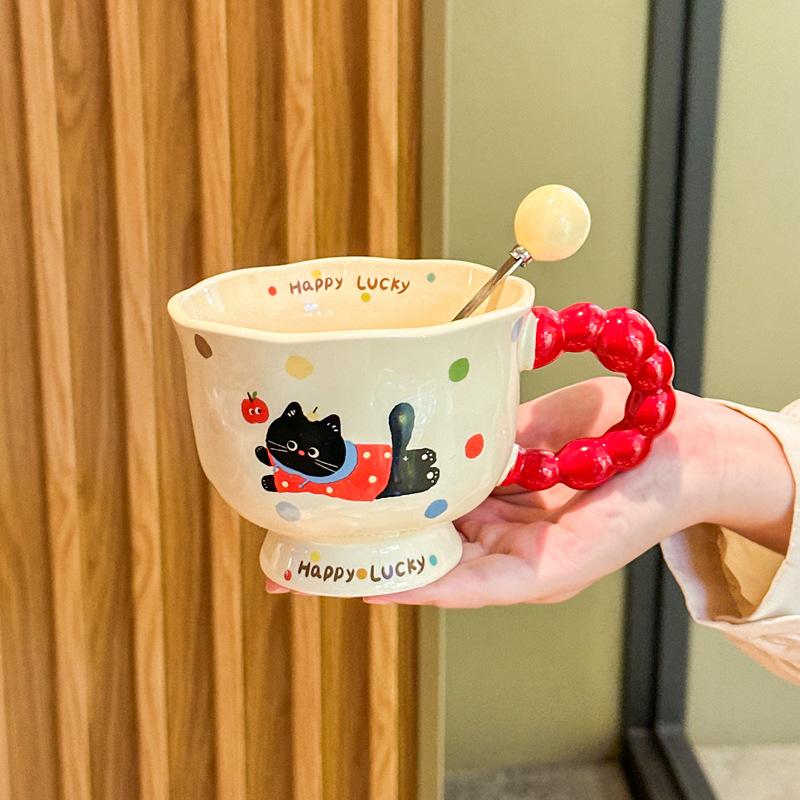 Super roztomilý kreativní štěněcí keramický hrnek dívka pár hrnek na vodu kancelářský hrnek na kávu dárek k narozeninám pro přítelkyni