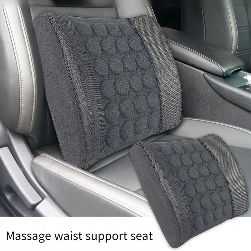 Automotive Massage Lumbar Pad with Memory Fill, Polypropylene Support Frame and Direct Vehicle Placement on Backrests