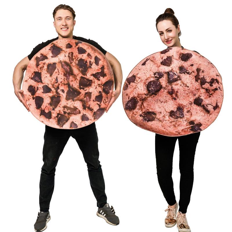 Adult funny cookies cosplay party costumes, Halloween spoof food jumpsuits One size fits all