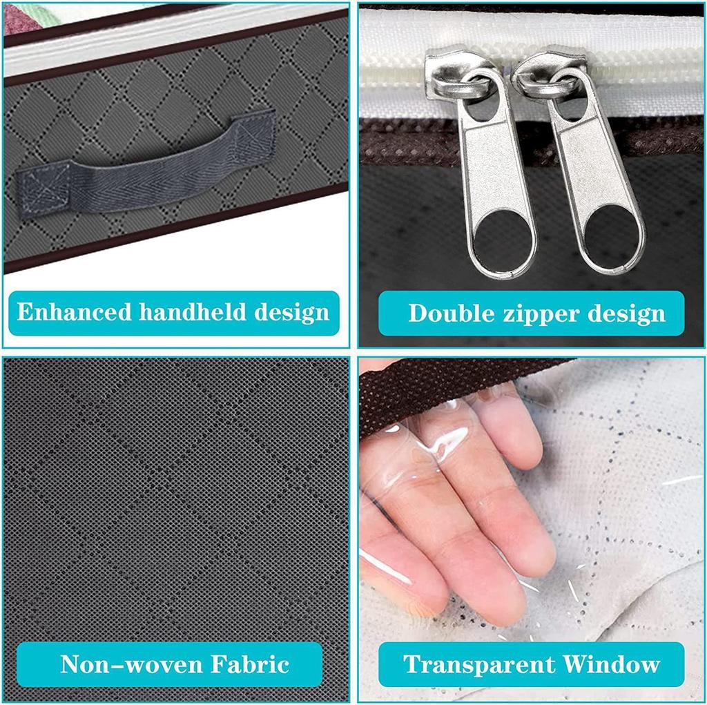 Foldable Under Bed Storage bag  with reinforced handles, suitable for quilts, blankets, pillows, and toys ,Clothing Storage Bags