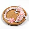 3D Printed Sakura Dragon 10.8 Inches Articulated Dragon with Movable Joints Rotating Cherry Blossom Tail Flexible Dragon Fidget Toy for Desk Decor