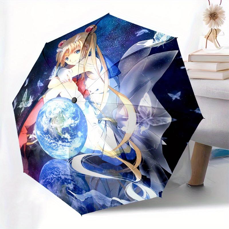 "Magical Moonlit Guardian: Celestial Butterfly Dreamscape" Umbrella, Portable 3 Fold Compact Umbrella for Men & Women,S250