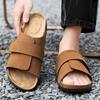 New Fashionable Summer Outdoor Thick Soled Cork Slippers for Men Comfortable Sandals Couple Beach Holiday Sandals and Slippers