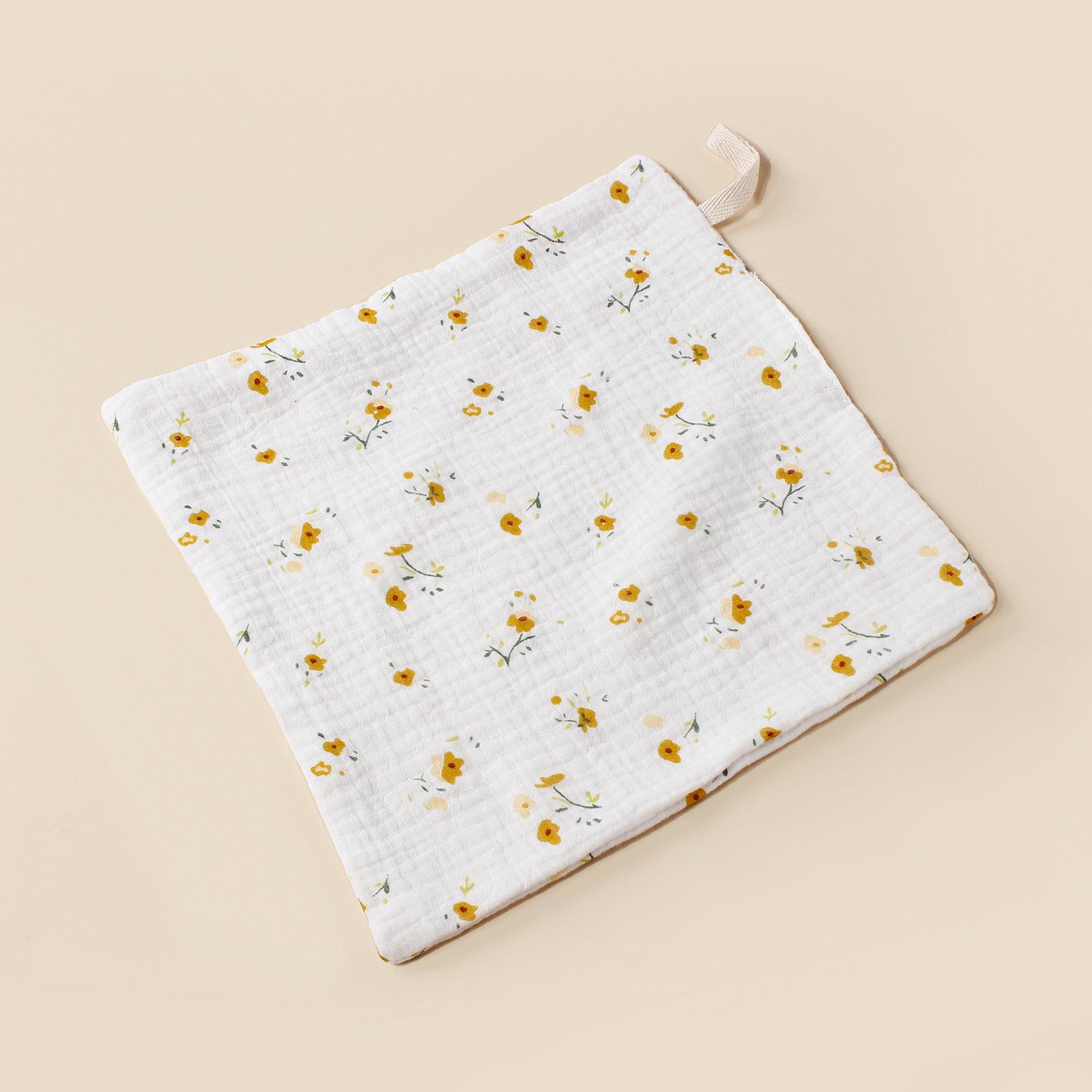 Детский мягкий хлопковый муслиновый носовой платок со шнурком 23x23 cm