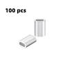 [Set of 100/1mm] Aluminum Wire Rope Sleeves, Aluminum Oval Sleeves, Aluminum Clamp Tubes, Aluminum Crimp Loops, Cable Crimping, Aluminum, for Crimping