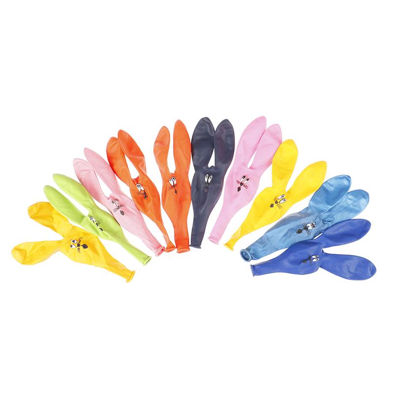 10pcs 12 inch printed latex balloon rabbit shaped children s toy ball balloons 10 pcs