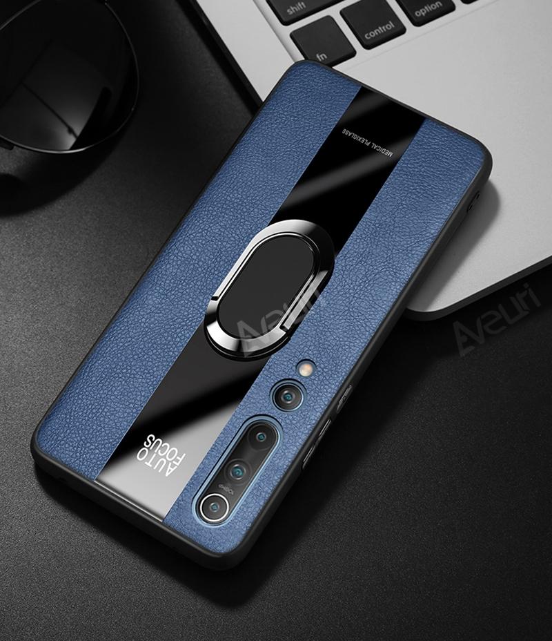 Luxury PU Leather Phone Case For Xiaomi Mi Poco X3 NFC X3 Pro Redmi Note 9S 8 9 Pro Cover Ring Holder Silicone Protection Case