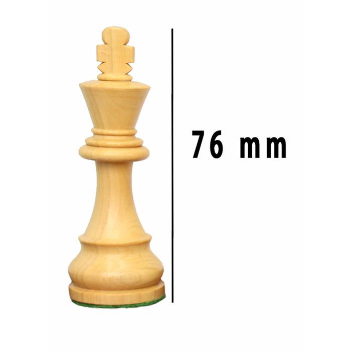 Luxury Wooden Chess Set with Maple Wood Marquetry (Black/Natural) 40 CM X 40 CM with Carved Pieces In Varnished Wood