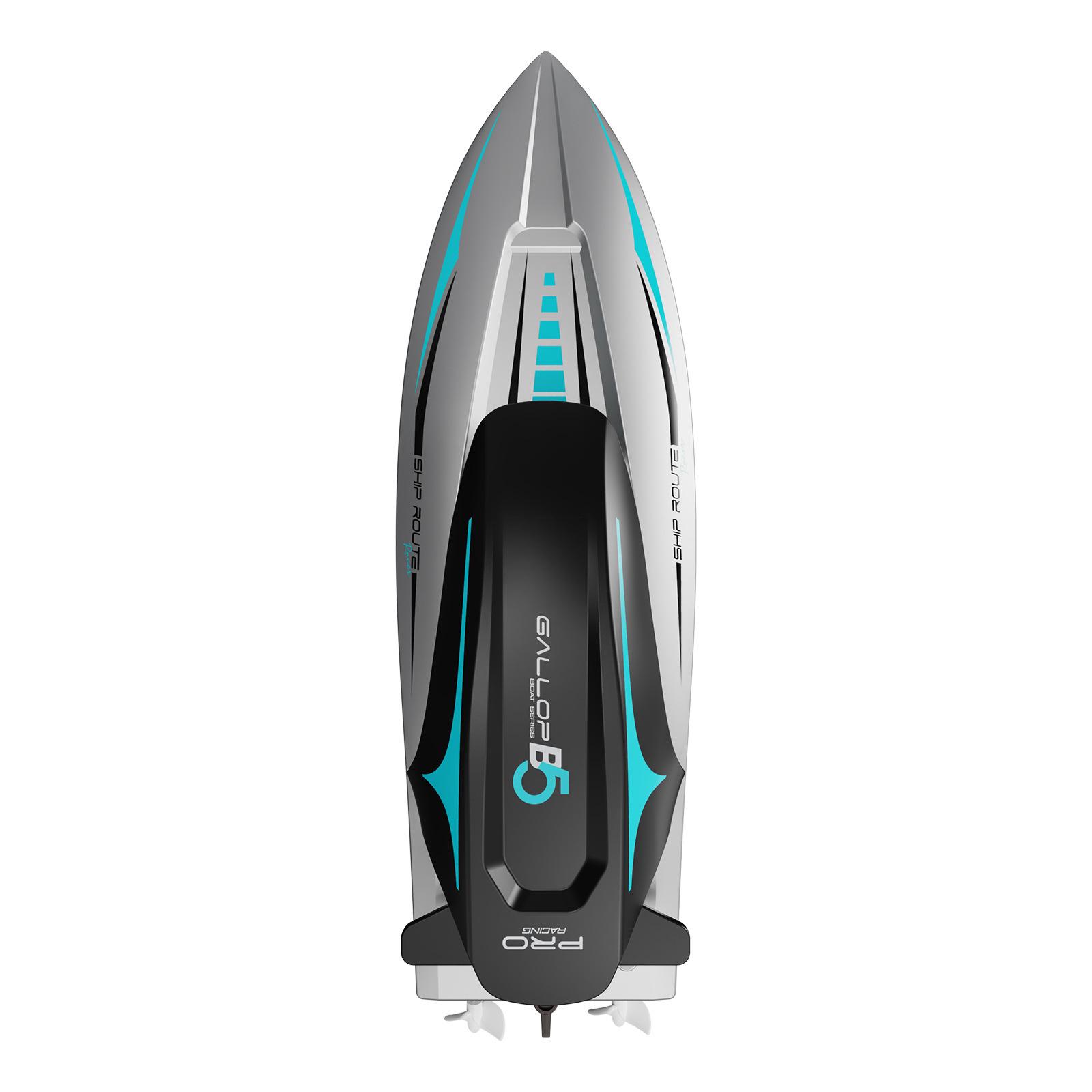 Rechargeable High-Speed Remote Control Speedboat with Dual Drive & Lights - Summer Water Toy 1 Battery (460g)
